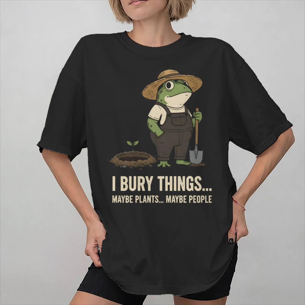 Unisex Unisex New Arrival I Bury Things Maybe Plants Maybe People Frog Tee T Shirt 100 Cotton Tshirts Clothing