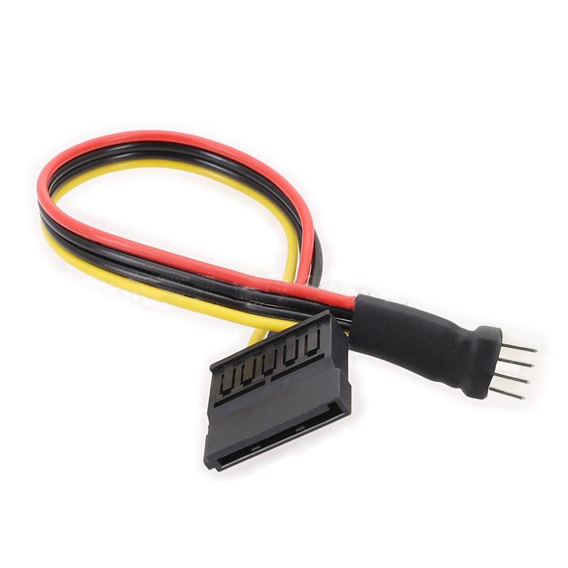 15Pin SATA Femal to Small 4Pin Male Cable Converter for Floppy Disk Drive FDD Power Supply Leads Cord 18AWG Extend Wire Apdater