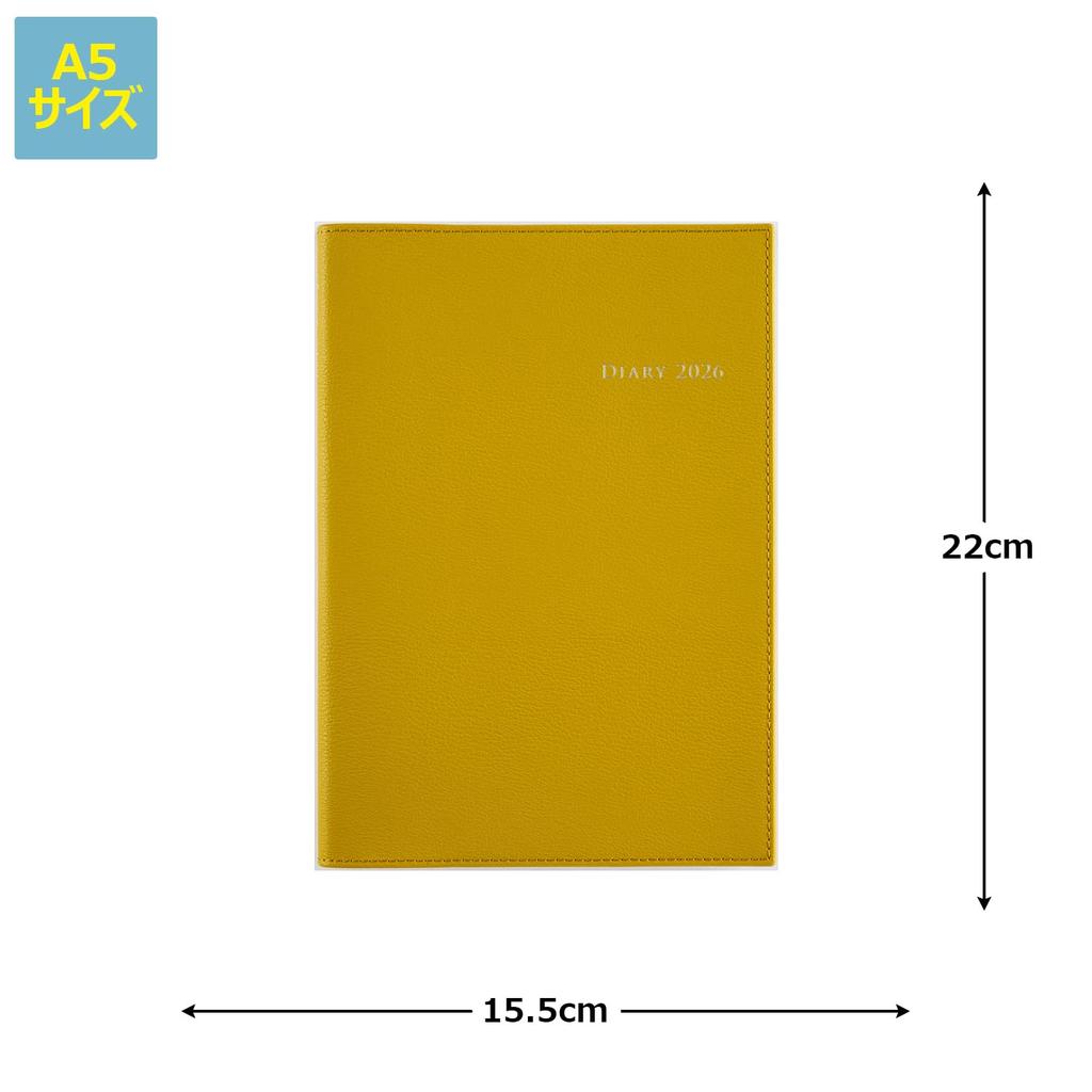 Takahashi 2026 A5 Weekly Desk Casual Size 438 December Diary, 8, Mustard, No. (Starts 2025)