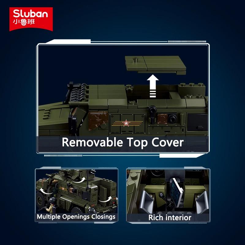 519PCS Military VDVS Assault Armored Vehicle Car Model Building Blocks Sets With 4 Figures Dolls Educational Toys Gifts For Kids