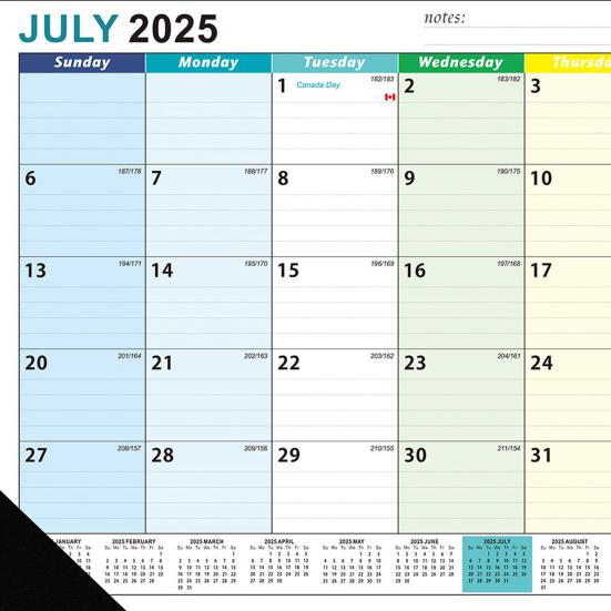 2025-2026 Настенный календарь Цветочный дизайн Настенный подвесной календарь Июль. 2025