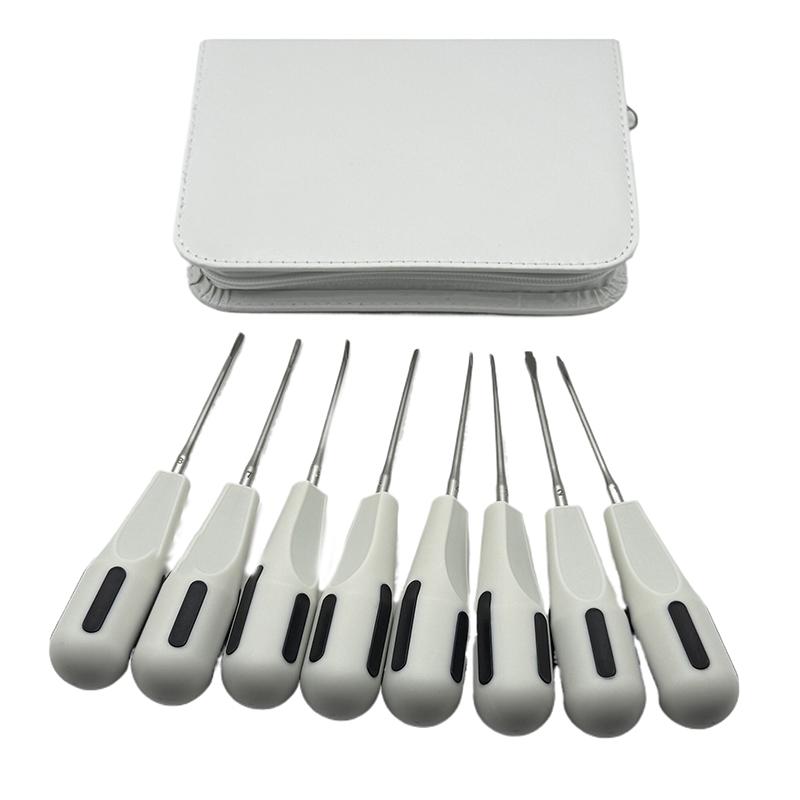8Pcs Dental Stainless Steel Elevator White Surgery Extracting Apical Root Elevator High Quality Dentistry Surgical Instrument