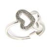 Silver Ring 'Butterfly' Silvery White (rhodium) - 12x10 Mm