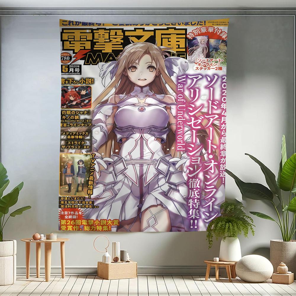 Аниме Sword Art Online Кирито Асуна Красочный Гобелен Настенное панно Подвесной Таро Хиппи Настенные ковры Искусство для общежития Домашний декор