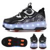 NEW LED Roller Skates Shoes with 4 Wheels Speed Skating Parkour Women's Sneaker with Wheels Children Sneakers Rollers with Brake
