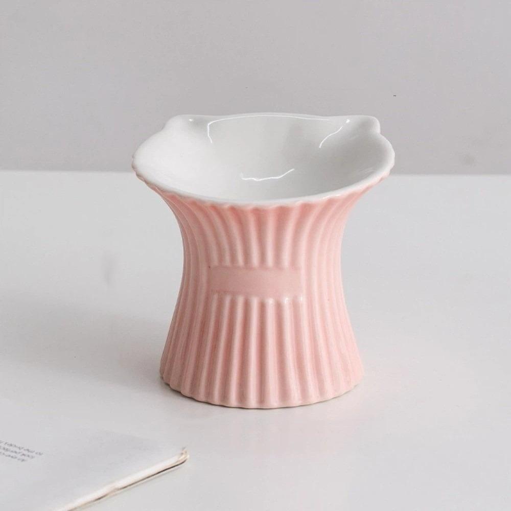 High Foot Dog Food Feeder Anti-Slip Base Cat Feeding Dish Cute Pet Drinking Bowl Food Feeding