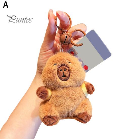 Брелок с изображением персонажа из мультфильма, плюшевый коричневый брелок с изображением капибары, сумка, кулон для мальчиков и девочек, брелок с изображением животных, рюкзаки, аксессуары для сумок
