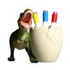 Dinosaur Pen Holder Resin Desk Ornament Cute Dino Toothbrush And Toothpaste Holder Makeup Brushes Organizer Fun Dinosaur Decoration