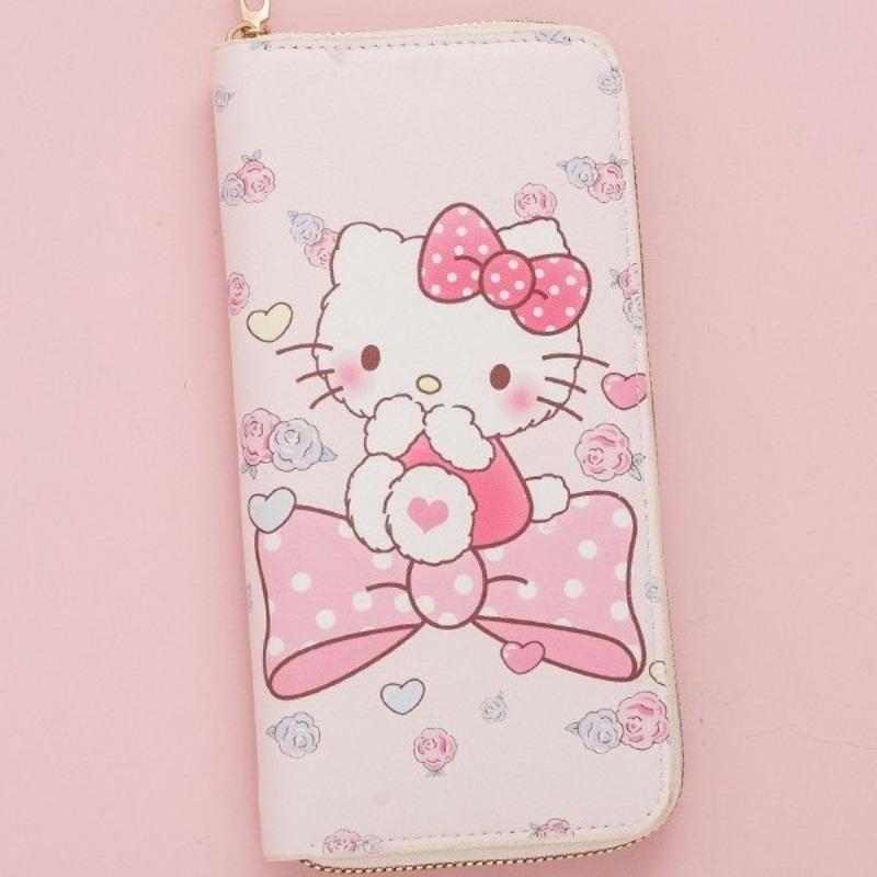 Fresh Japanese Cute Kitten Lady Wallet Girls Wallet Long Zipper Texture Student Card Bag New