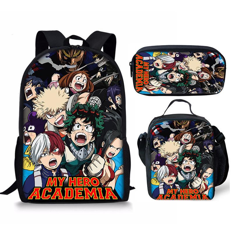 My Hero Academia Student Pack With Polyester Lining And Anime Cartoon Design For Teens