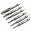 6Pcs HSS Tap Drill Bit Set M3-M10 Metric Thread Hex Shank Bits for Machine & Hand Tapping