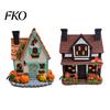 Small Nook Halloween Light Vintage Light-Up Pumpkins Cottage, Lighted Manor Figurine, Decor Indoor, Soft Glow Pumpkin Lamp Fall Spooky Table