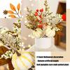 Artificial Maple Leaf Pumpkins Wheat Stalks Tabletop Planter Home Office Decoration Seasonal Display Ornament