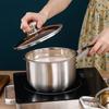 Flat-bottomed Soup Pot Glass Lid Milk Pot Household Hot Pot  Noodle