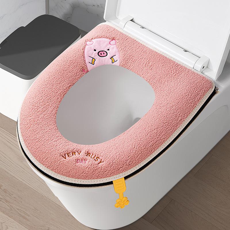 Водонепроницаемый универсальный чехол для унитаза с рисунком - утолщенный, простой, бытовой дизайн