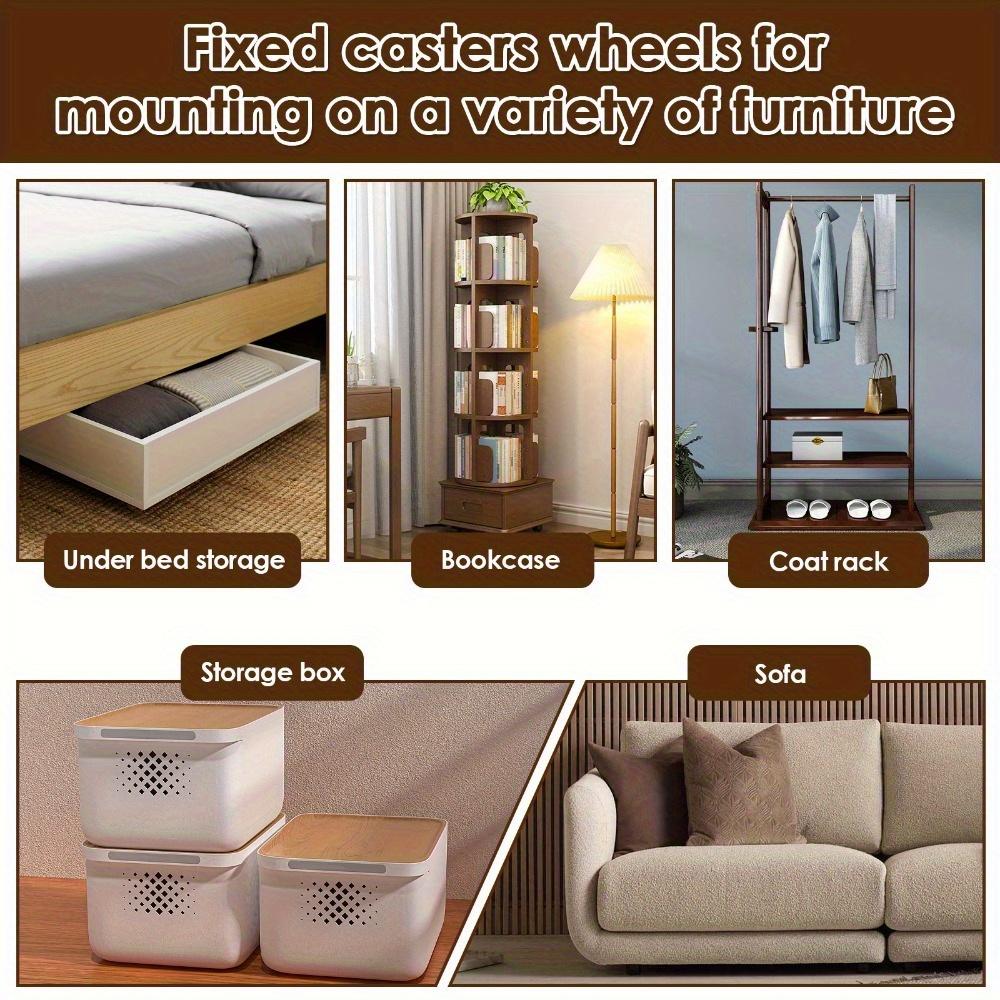 Комплект из 8 роликовых колес, резиновые неповоротные ролики, прочные фиксированные стационарные колеса с 16 винтами для полки мебельной тележки