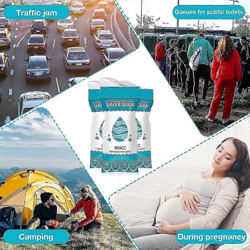 Disposable Urine Bag,12 Pcs 800ml Portable Camping Pee Bag,Emergency Urine Bag for Men,Women less