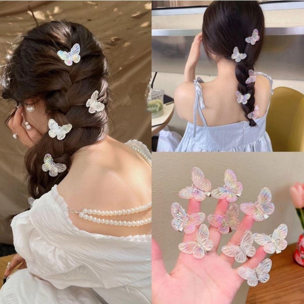 Мини-заколки для челки в виде утконоса-бабочки, заколки для волос в виде бабочки-русалки, подарки, заколка для волос для милой девочки