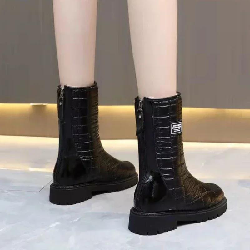 Женские зимние ботинки Tabi Plus Warm Flat Женская обувь Новинка в моде 2024 года Защитные ботинки Gyaru Lamb Rock Распродажа по акции Высокое качество 39