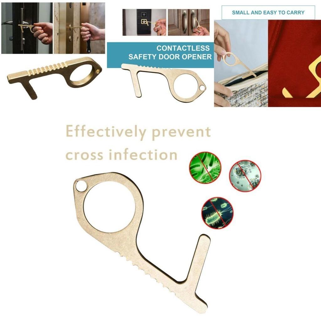 Портативный бесконтактный безопасный открыватель двери Золотой сплав Ключ для бесконтактного удобства