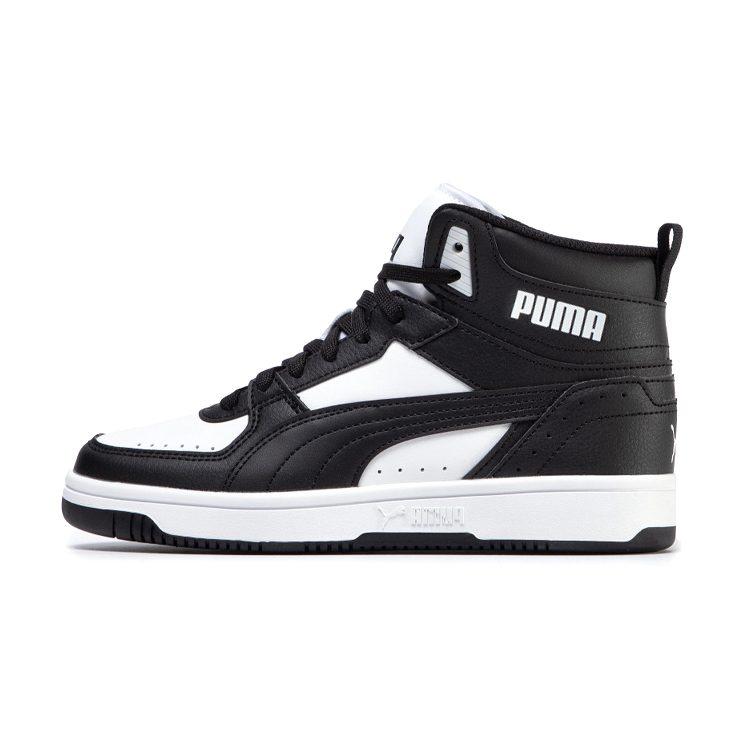 Puma Rebound Joy Повседневные износостойкие Высокие Скейтбордические Кеды Черные Подростковые 374687-01