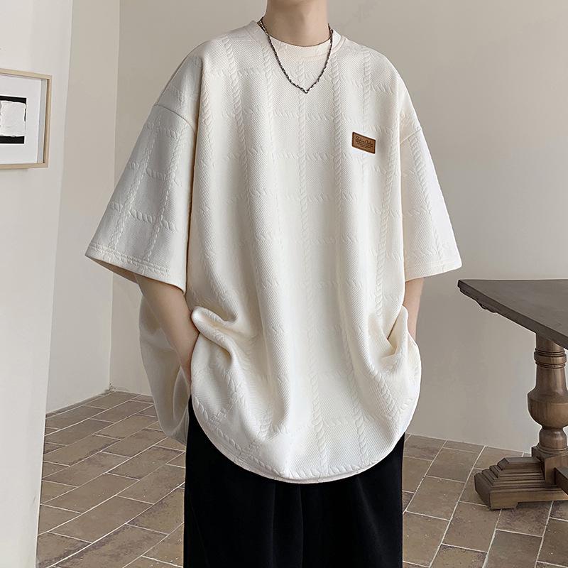 Футболка мужская с коротким рукавом из абрикосового фактурного переплетения - Niche Design, High Street Fashion