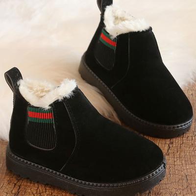 Ботинки «Мартенс» для мальчиков и девочек, утолщенные зимние ботинки на мягкой подошве, нескользящая зимняя хлопковая обувь для детей