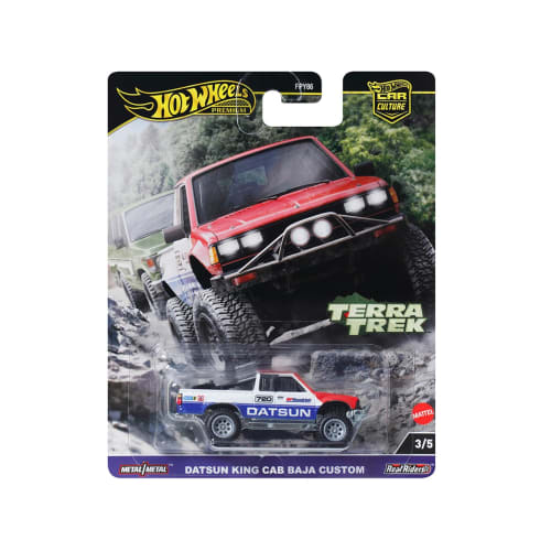 Hot Wheels Car Culture Terratrek Datsun King Cab Baja Custom Vehicle Toy, Red, for Ages 3 and Up, HRV71