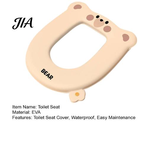 Waterproof Bathroom Seat Pad Toilet with Aromatherapy Odor Neutralizer, Cute Cartoon Bear Design, Easy Clean Gasket Soft EVA Washable Cushion,