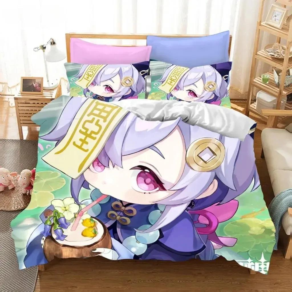 3D Game Genshin Impact Bedding Collections Keqing Xiao Duvet Cover Collection Boys Adults Single Full Queen King Size With Bed Linen