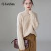 Fanzhen Women's High-Neck Cashmere Blend Loose Sweater