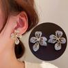925 Silver Needle Korean Fashion Big Crystal Heart Earrings For Women Jewelry Trending New Luxury Women's Zircon Earrings