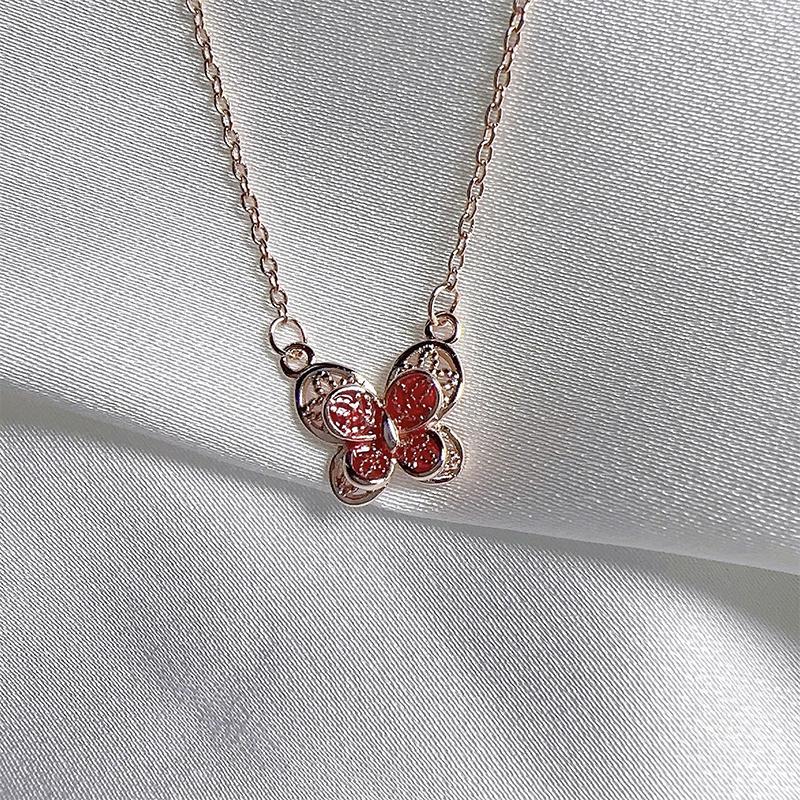 Двухслойная филигранная бабочка ключичная цепочка бабочка кулон для женщин чокер вечерние украшения простые универсальные