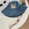 Big Brimmed Denim Bucket Hat Sunscreen Sunscreen Hat Fashion Jeans Fisherman Hat  Lady
