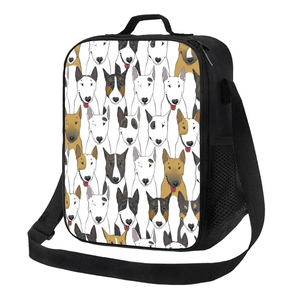 Rainbow Bullies Funny Bull Terrier Insulated Lunch Tote Bag for Dog Resuable Thermal Cooler Food Bento Box Work School Travel