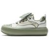 Li Ning Puff Platform Модные Удобные Износостойкие Легкие Низкие Кеды Женские кроссовки Молочно-белые Травянисто-зеленые AZGV086-3