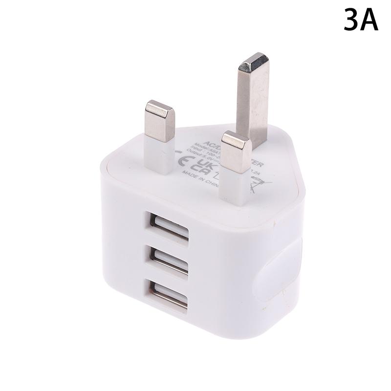 1 шт. 3-контактный 1/3 порта UK-вилка 1/3 А 5 В USB-адаптер Настенное зарядное устройство Домашняя зарядка для телефонов Универсальная розетка-адаптер для телефона