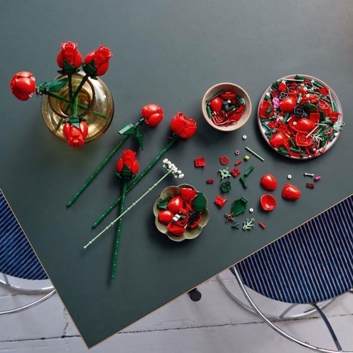 LEGO® 10328 Icons Le Bouquet de Roses - Fleurs Artificielles pour Décorer - Cadeau de Saint-Valentin pour Adultes - Botanicals