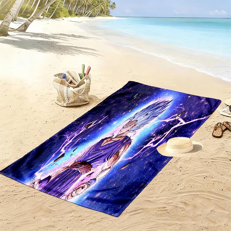 Super Saiyan Power Unleashed beach towel Outdoor camping beach Outdoor pool towel seaside quickdrying swim towel Outdoor picnic beach mat beach