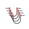 Freleaf Flat Guitar Patch Cables - Noise-Free, Space-Saving Design, 14" TS Right-Angle Effects Cables, 6-Inch, Set of 4, Red