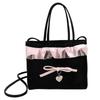 Square Bow Handbag Lace Sweet Crossbody Bag Rural Style Lattice Handbag  Gifts