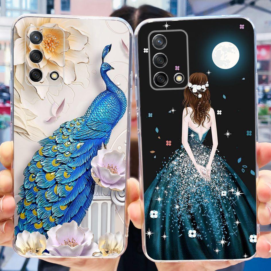 For Oppo Reno 6 Lite Case CPH2365 Reno6 Lite Cover Fashion Butterfly Flower Soft Silicone Funda on OPPO A74 A95 4G CHP2219 Cases