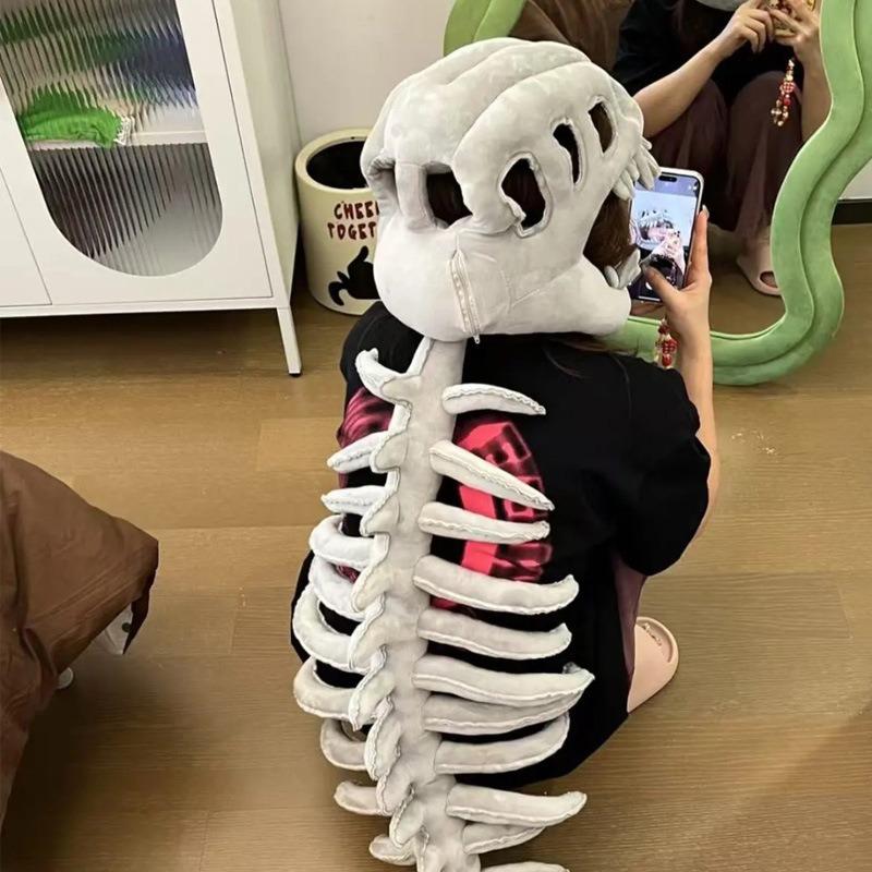 Толстовка Скелет Динозавра Плюшевая Игрушка Косплей Шапка Кукла Подарок