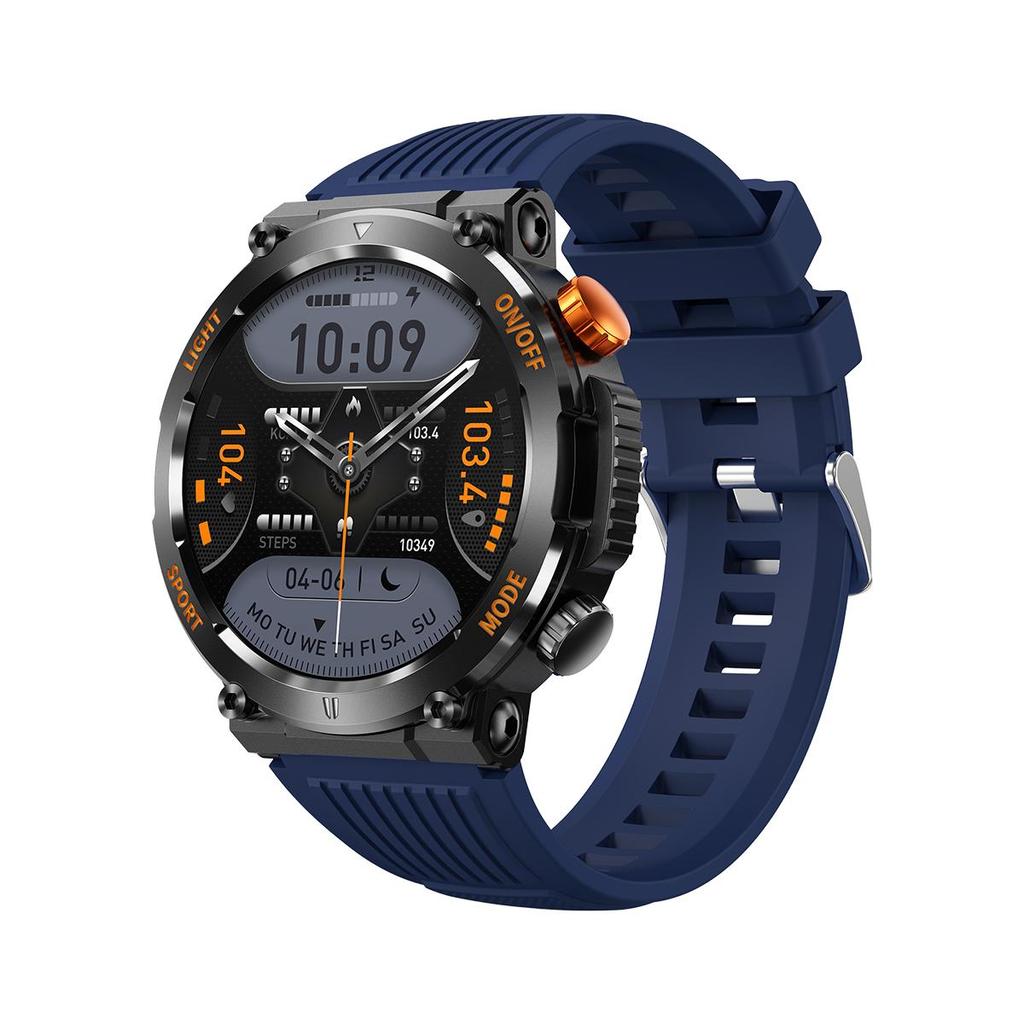 Военные QTLLBT SmartWatch 1,46-дюймовый HD светодиодный фонарик компас фитнес-трекер с функцией спортивные часы, пульсометр SPO2 совместимы с