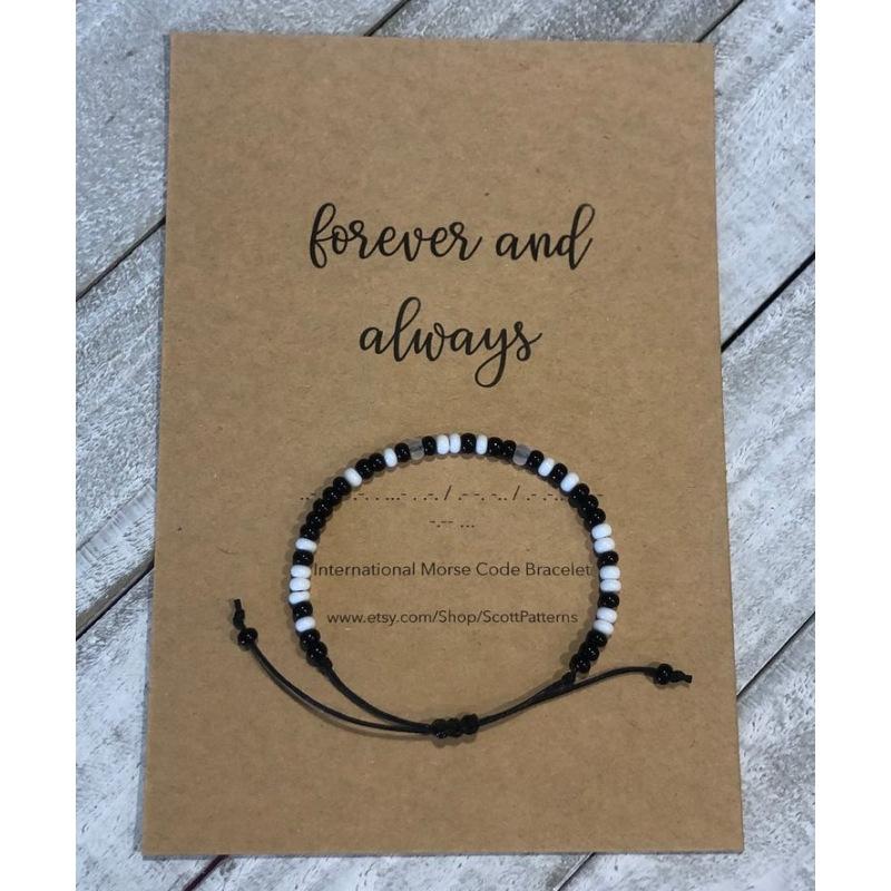 Браслет JYL TS Богемский плетеный азбукой Морзе с карточкой Призывает Тайну и Связь