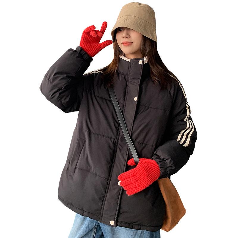 Новая женская хлопковая куртка-пуховик, одежда-хлеб, воротник-стойка, хлопковая куртка, корейская версия, свободная, зимняя, утолщенная хлопковая куртка