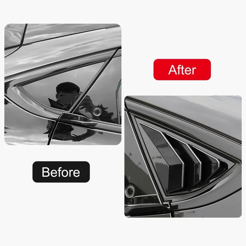 For Mustang Mach-E Mach E ABS Plastic Rear Window Quarter Louver Cover Side Vent Trim Car Adhesive Accessories