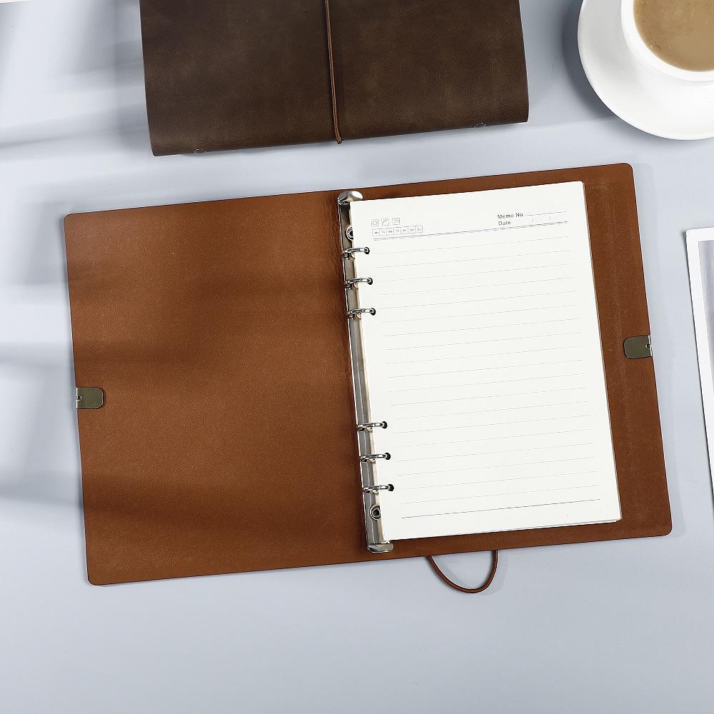 Блокнот A5 в мягкой обложке с текстурой личи на спирали - Отрывной кожаный деловой блокнот для встреч