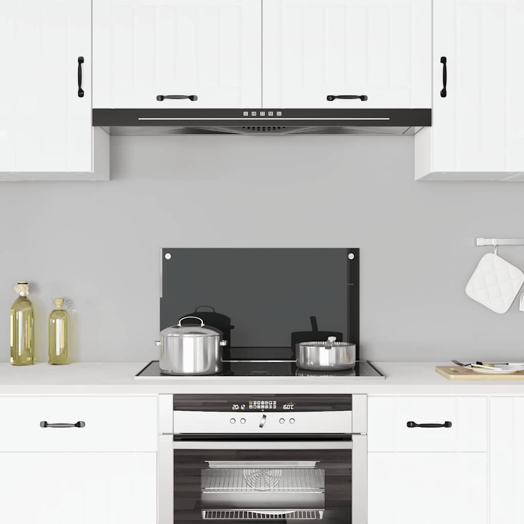 Black Kitchen Backsplash Tempered Glass 70 x 40 cm