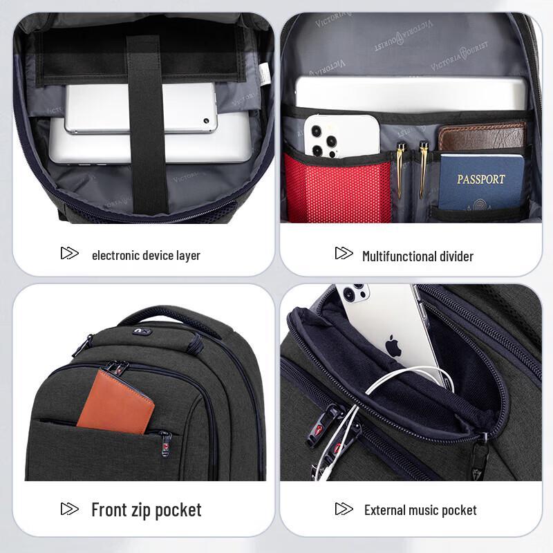 VICTORIATOURIST 906 USB-зарядка 15,6-дюймовый рюкзак для ноутбука